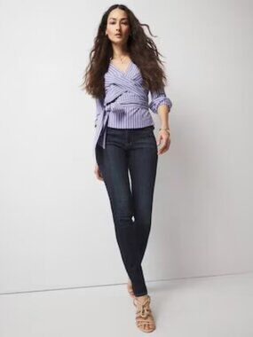 WHBM High-Rise Everyday Soft Skinny Ankle Jeans Size 10 Long